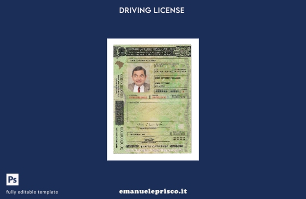 verified style modello di patente di guida brasiliana (SantaCatarina) in stile verificato template